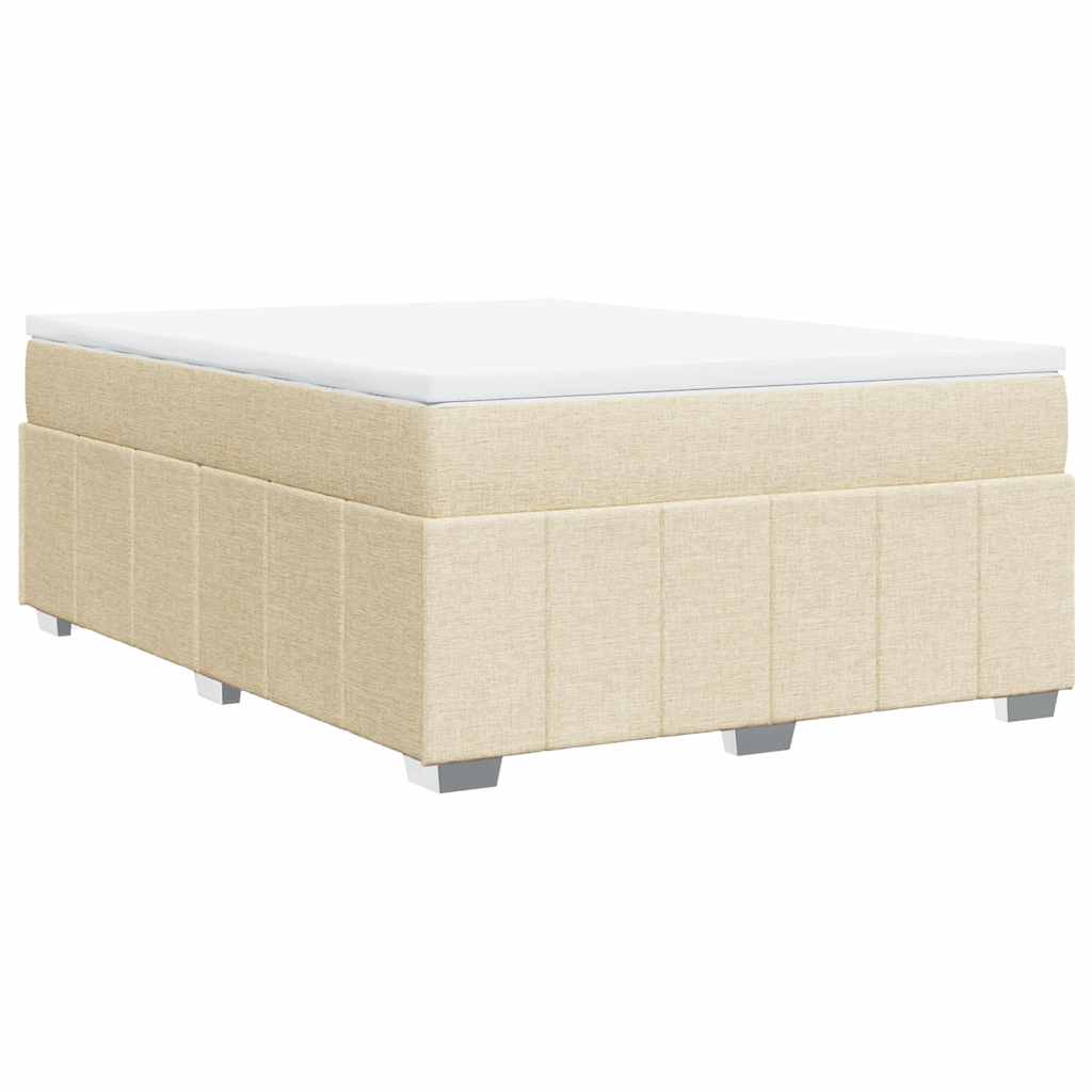 Sommier à lattes de lit avec matelas Crème 140x190 cm Tissu - XIOS