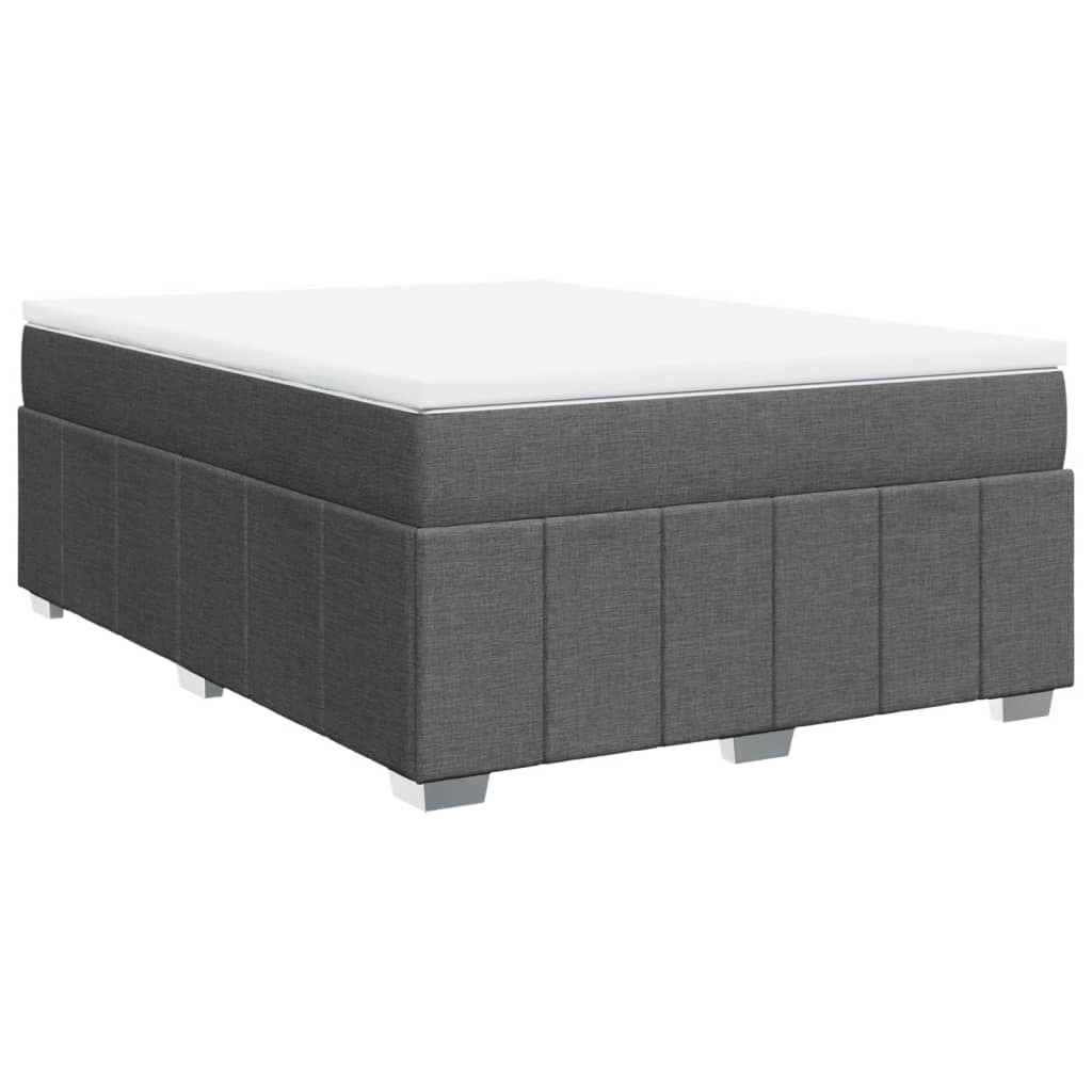 Sommier à lattes de lit avec matelas Gris foncé 140x200cm Tissu - XIOS