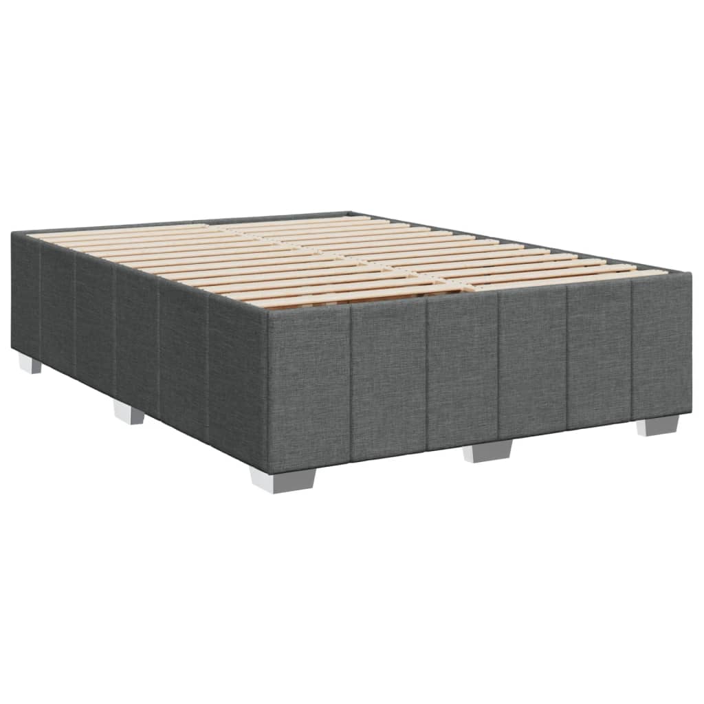 Sommier à lattes de lit avec matelas Gris foncé 140x200cm Tissu - XIOS