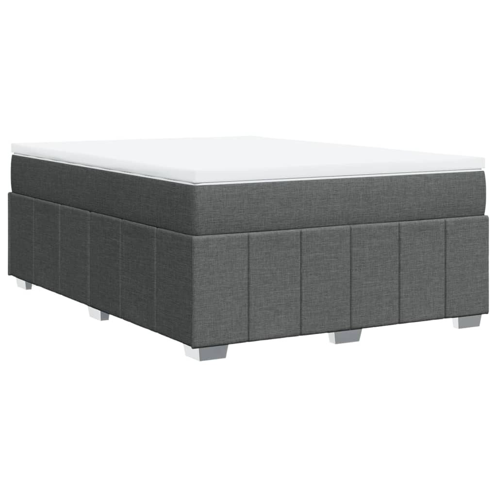 Sommier à lattes de lit avec matelas Gris foncé 140x200cm Tissu - XIOS