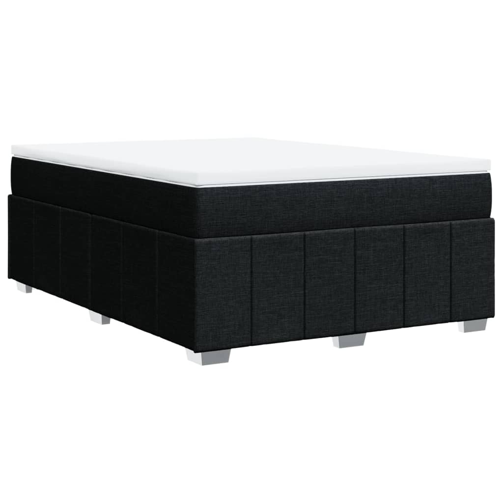 Sommier à lattes de lit avec matelas Noir 140x200 cm Tissu - XIOS