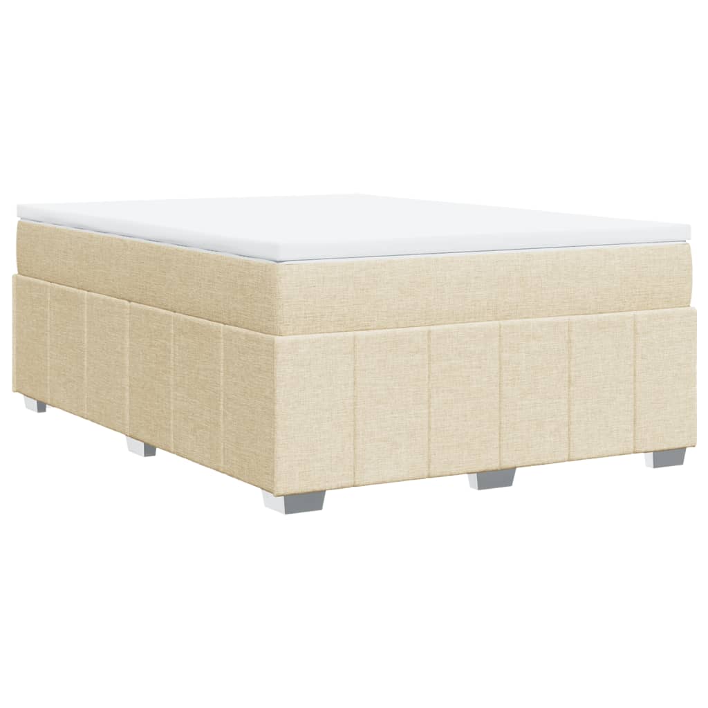 Sommier à lattes de lit avec matelas Crème 140x200 cm Tissu - XIOS