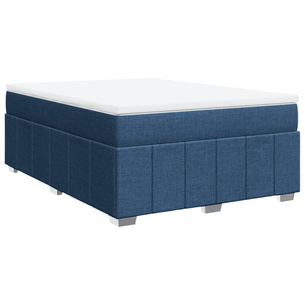 Sommier à lattes de lit avec matelas Bleu 140x200 cm Tissu - XIOS