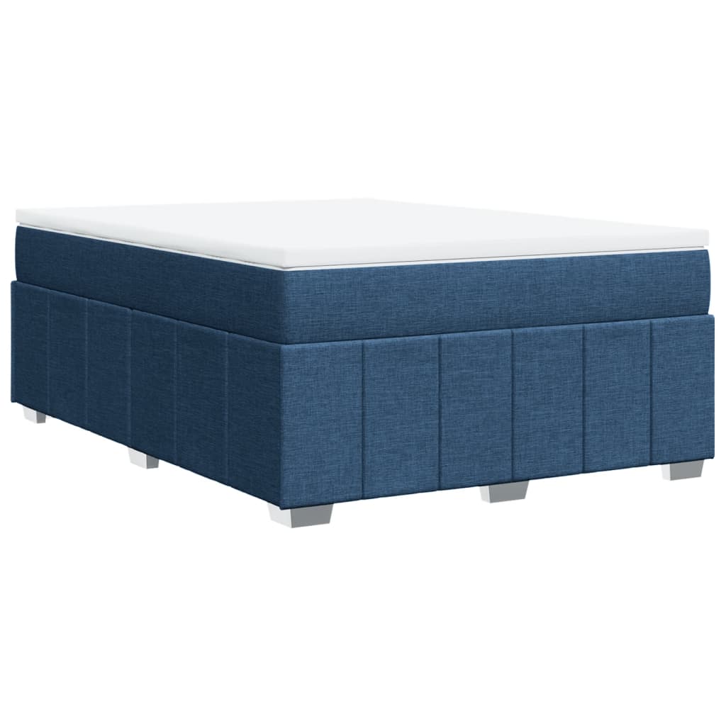 Sommier à lattes de lit avec matelas Bleu 140x200 cm Tissu - XIOS