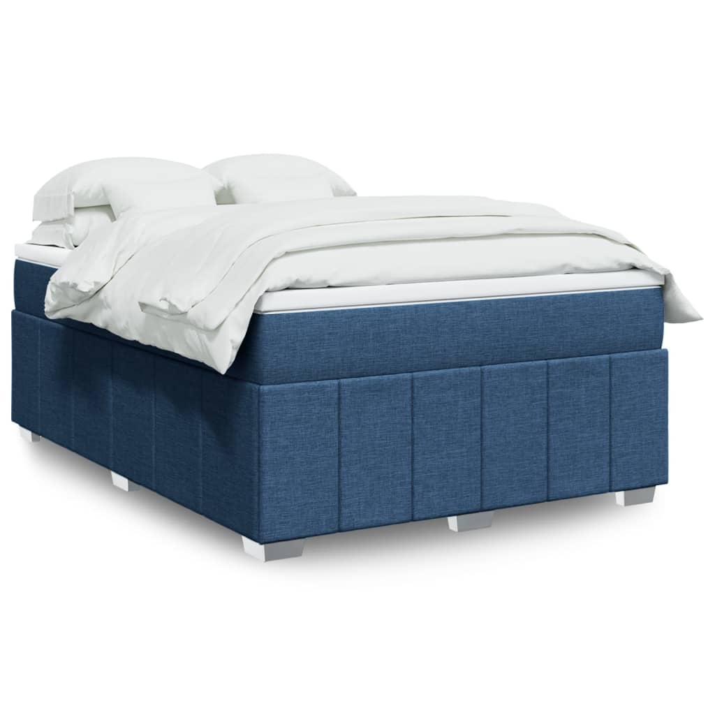 Sommier à lattes de lit avec matelas Bleu 140x200 cm Tissu - XIOS