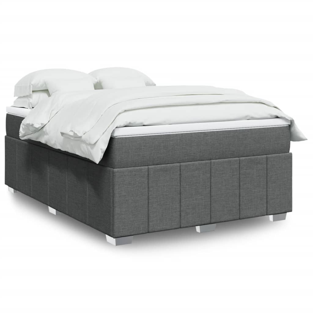 Sommier à lattes de lit avec matelas Gris foncé 160x200cm Tissu - XIOS