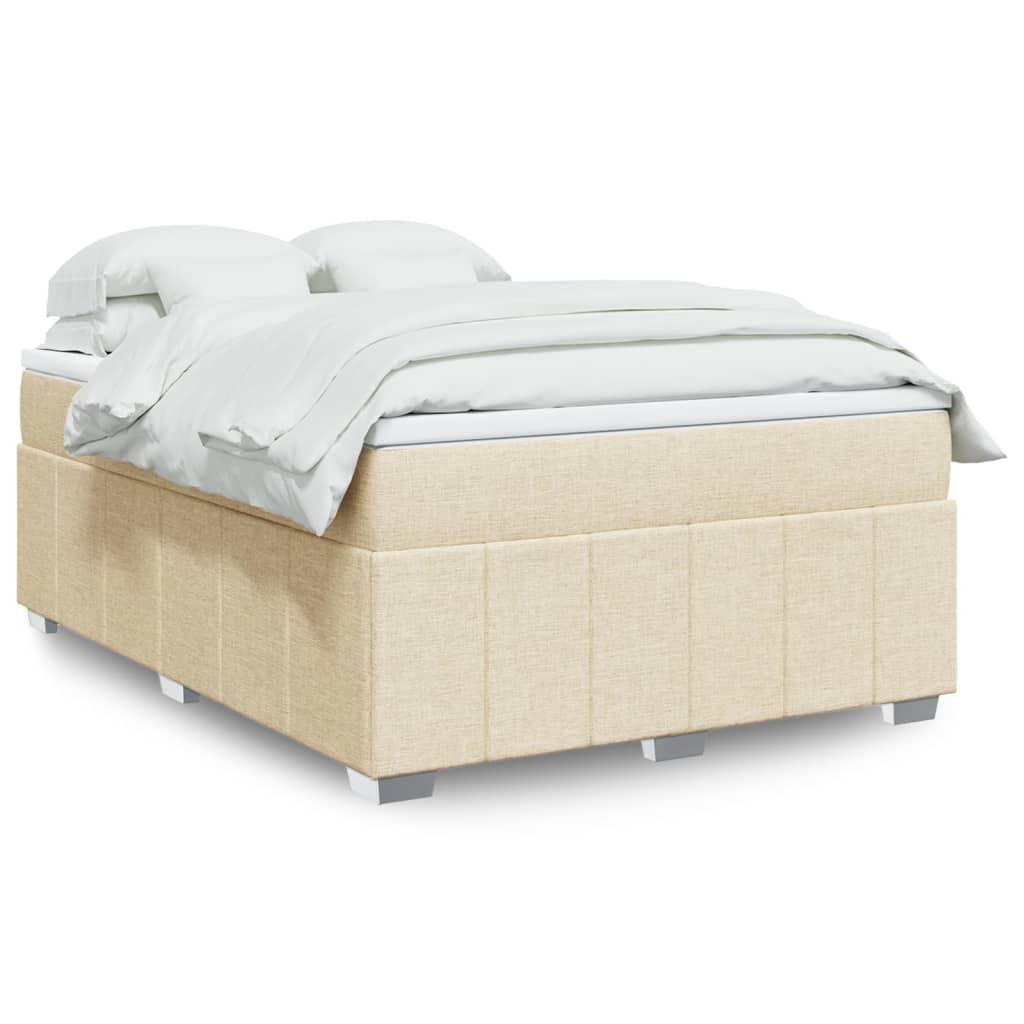Sommier à lattes de lit avec matelas Crème 160x200 cm Tissu - XIOS