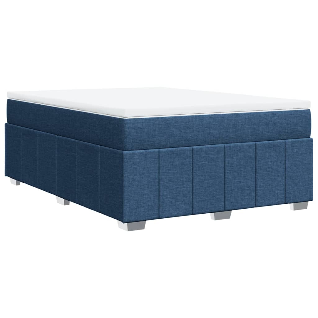 Sommier à lattes de lit avec matelas Bleu 160x200 cm Tissu - XIOS