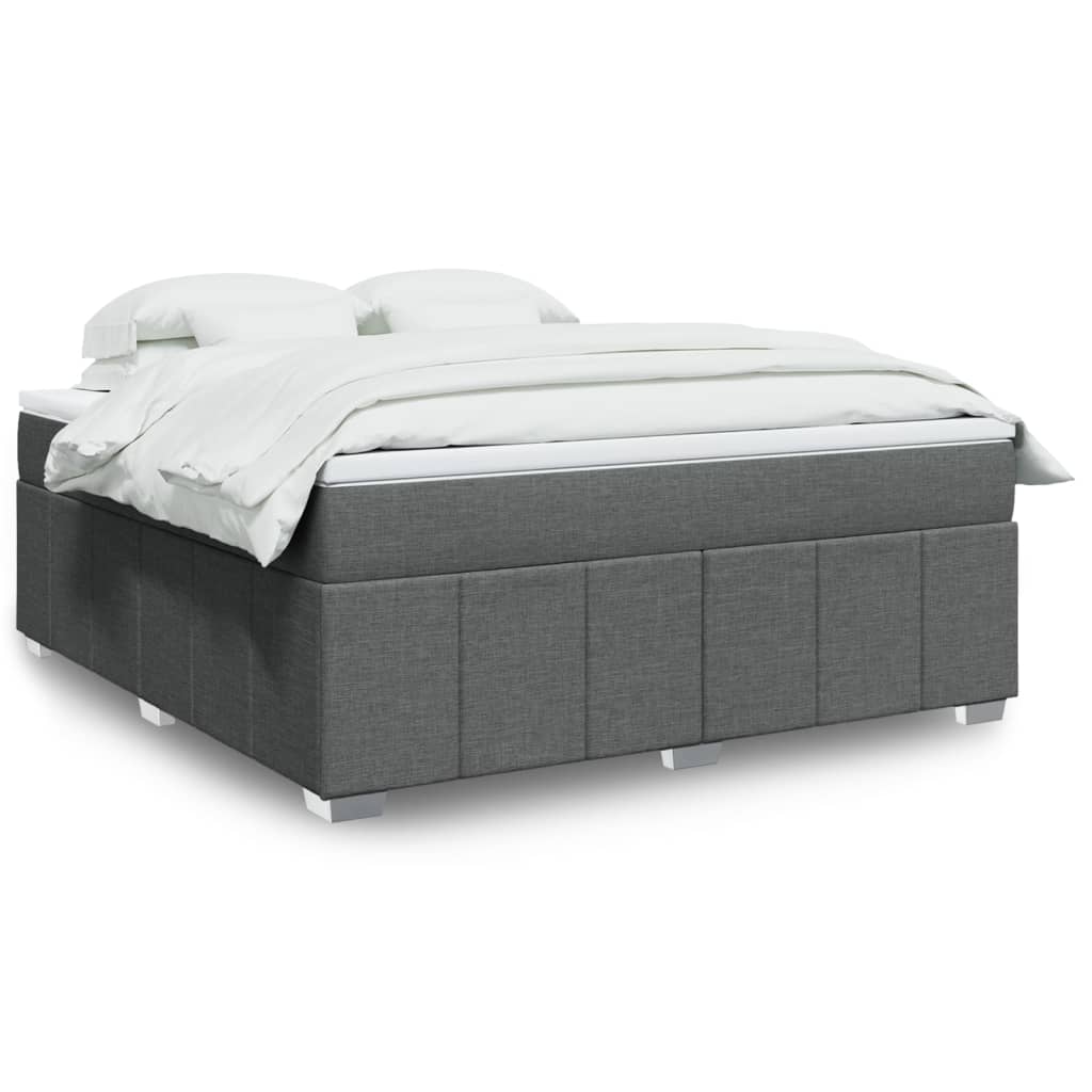 Sommier à lattes de lit avec matelas Gris foncé 180x200cm Tissu - XIOS