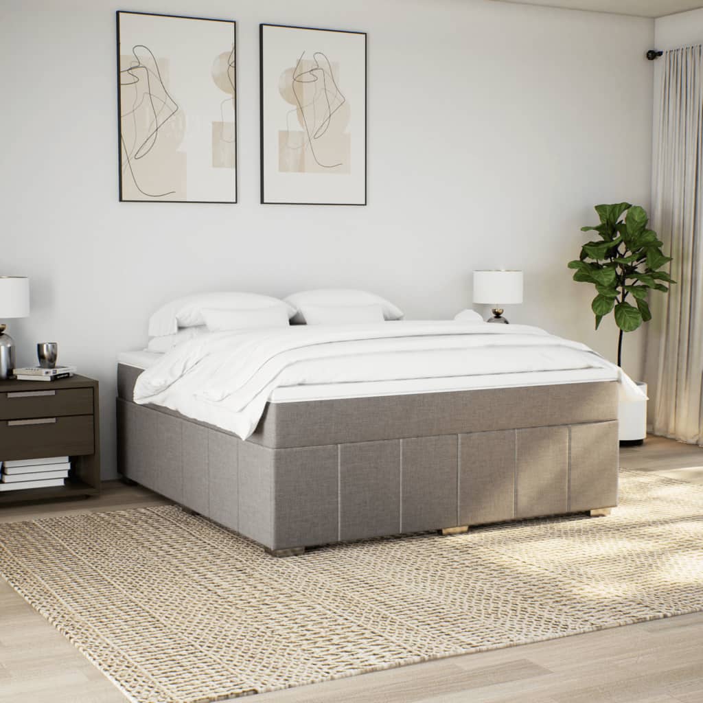 Sommier à lattes de lit avec matelas Taupe 180x200 cm Tissu - XIOS