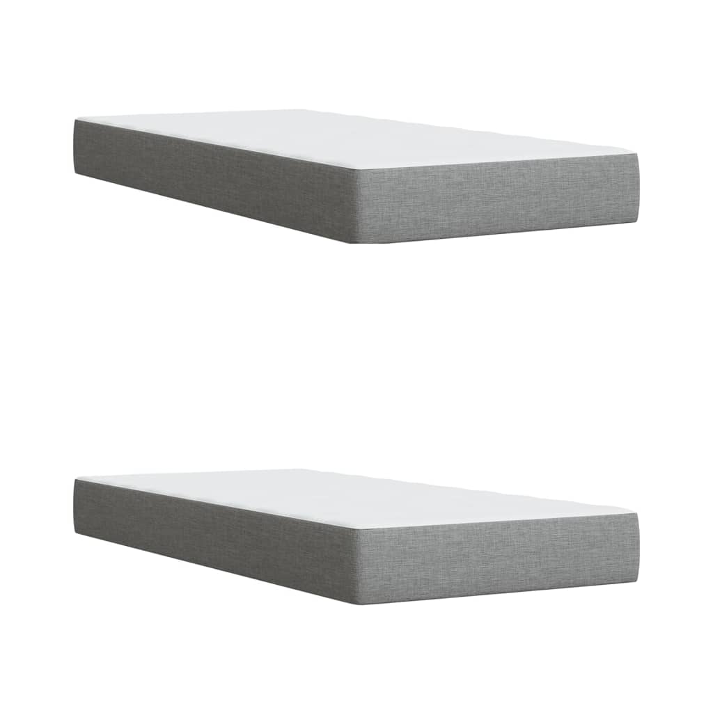 Sommier à lattes de lit avec matelas Gris clair 200x200cm Tissu - XIOS