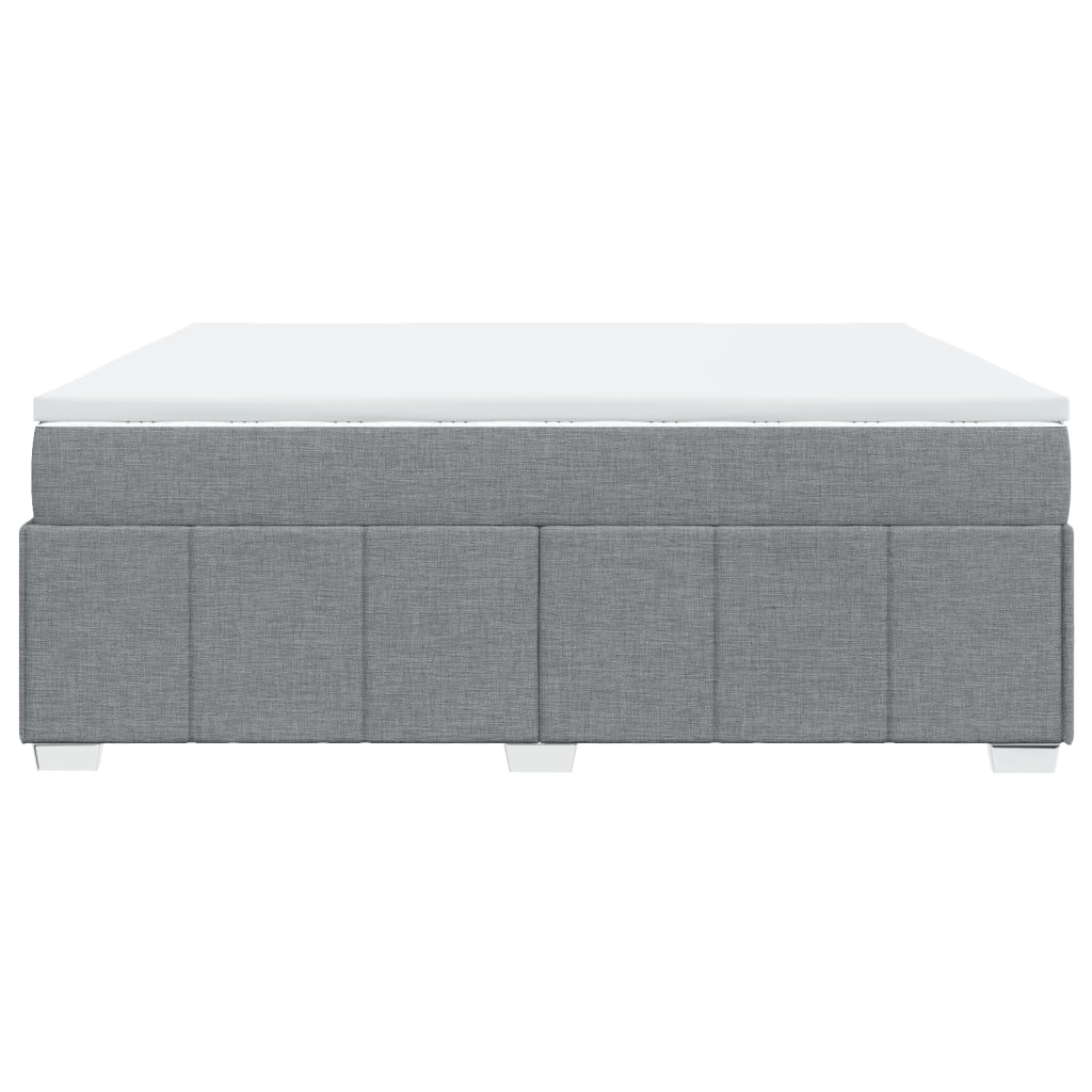 Sommier à lattes de lit avec matelas Gris clair 200x200cm Tissu - XIOS