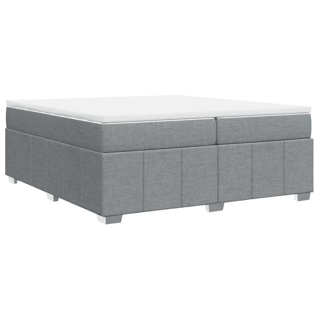 Sommier à lattes de lit avec matelas Gris clair 200x200cm Tissu - XIOS