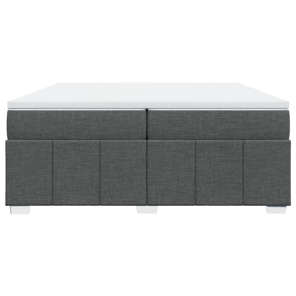 Sommier à lattes de lit avec matelas Gris foncé 200x200cm Tissu - XIOS