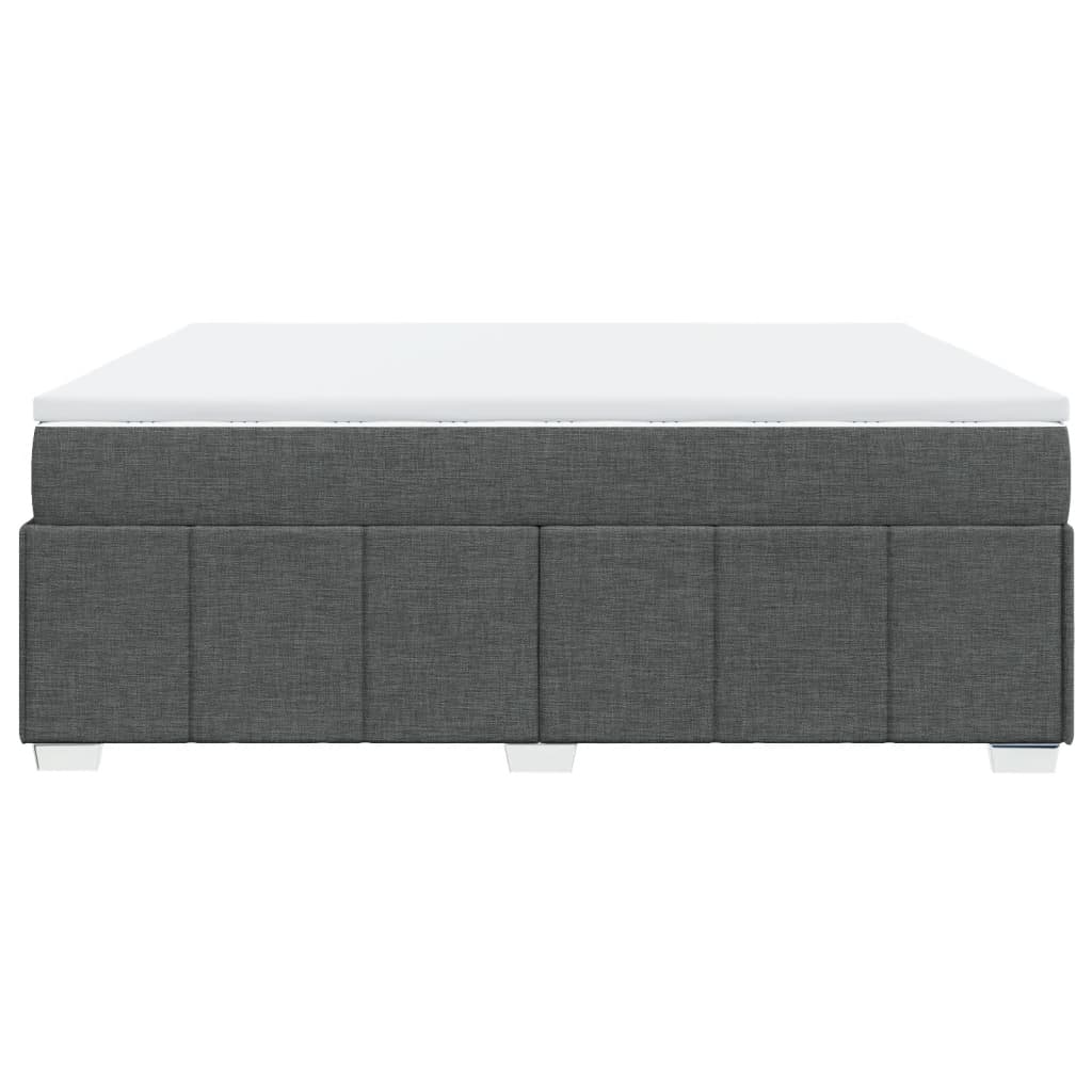 Sommier à lattes de lit avec matelas Gris foncé 200x200cm Tissu - XIOS
