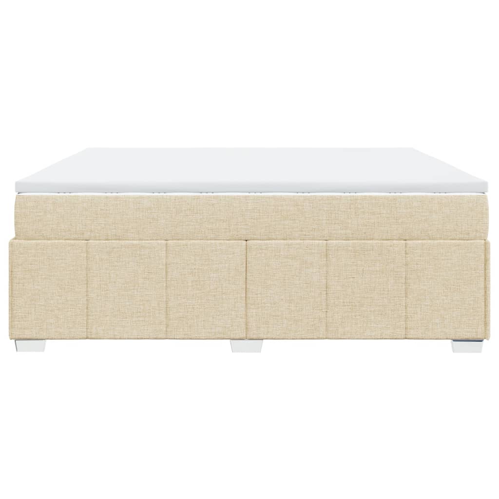 Sommier à lattes de lit avec matelas Crème 200x200 cm Tissu - XIOS