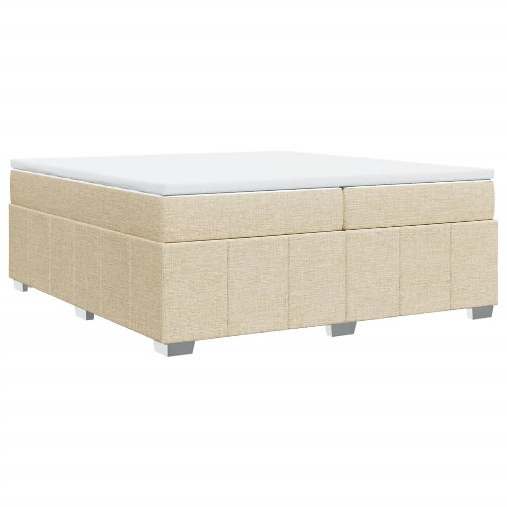 Sommier à lattes de lit avec matelas Crème 200x200 cm Tissu - XIOS