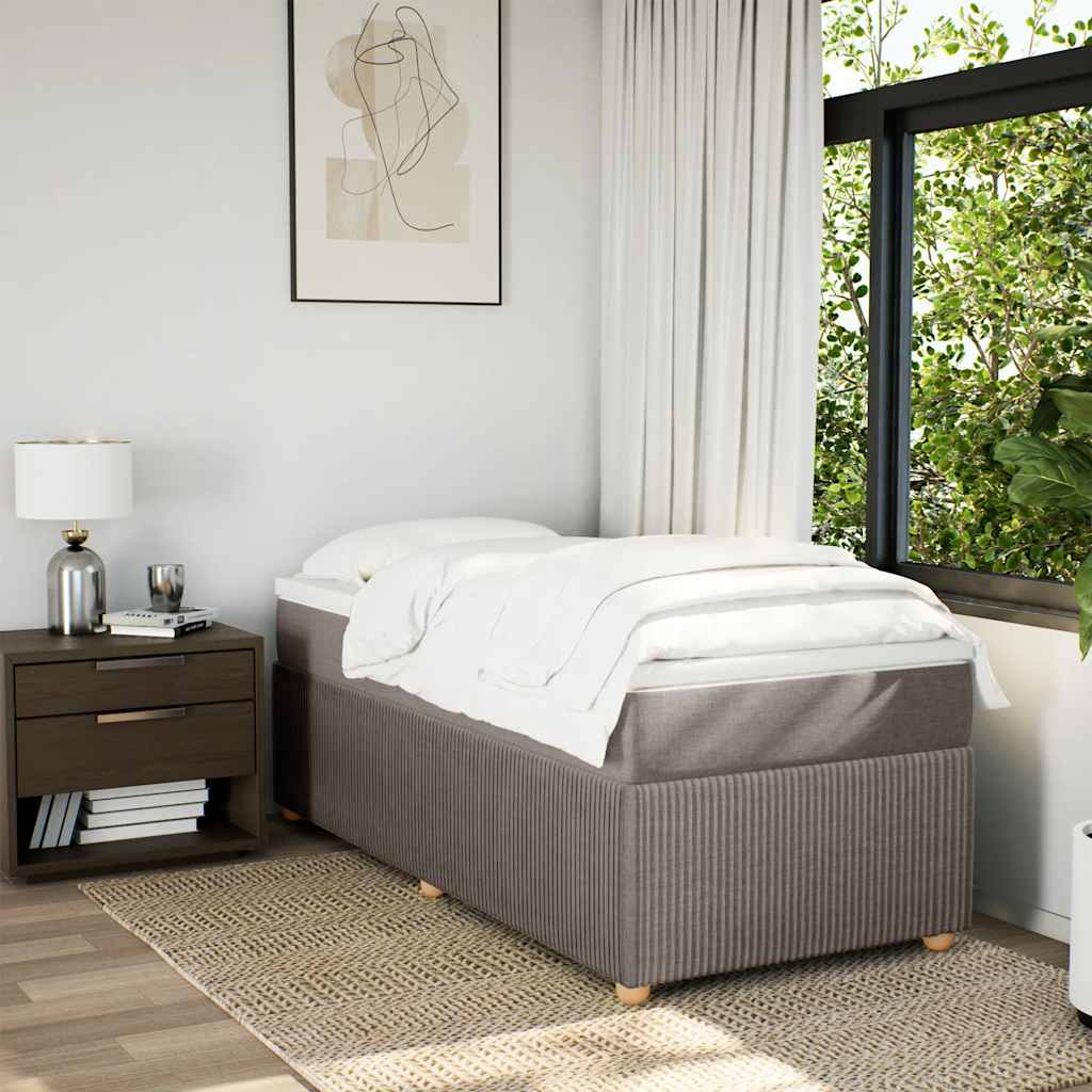 Sommier à lattes de lit avec matelas Taupe 80x200 cm Tissu - XIOS