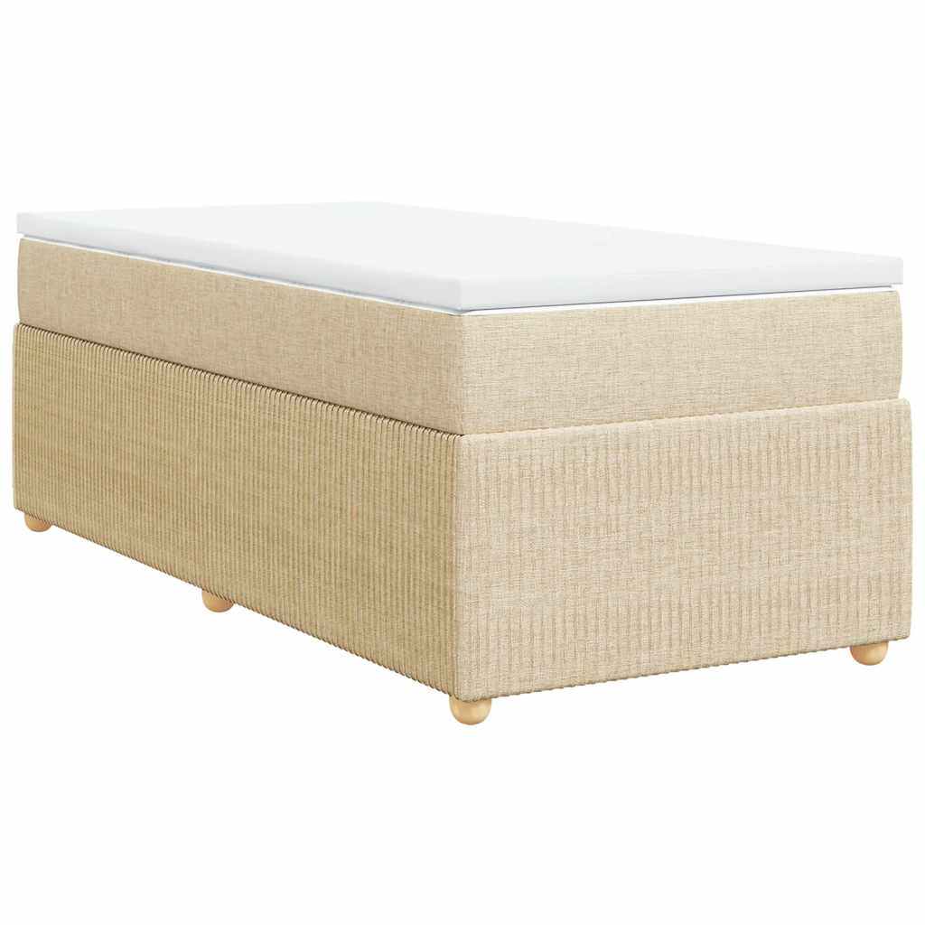 Sommier à lattes de lit avec matelas Crème 80x200 cm Tissu - XIOS