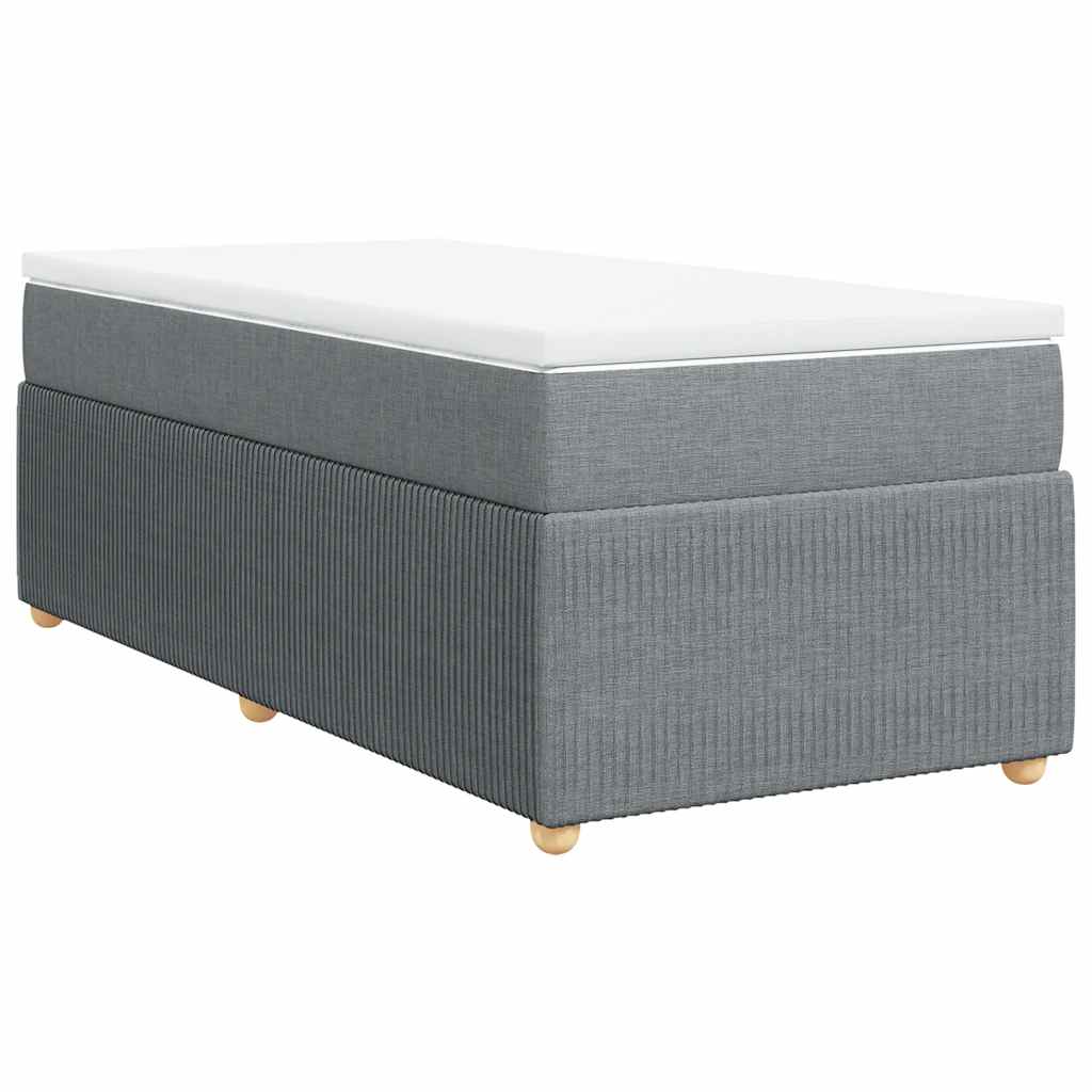 Sommier à lattes de lit et matelas Gris clair 90x190 cm Tissu - XIOS