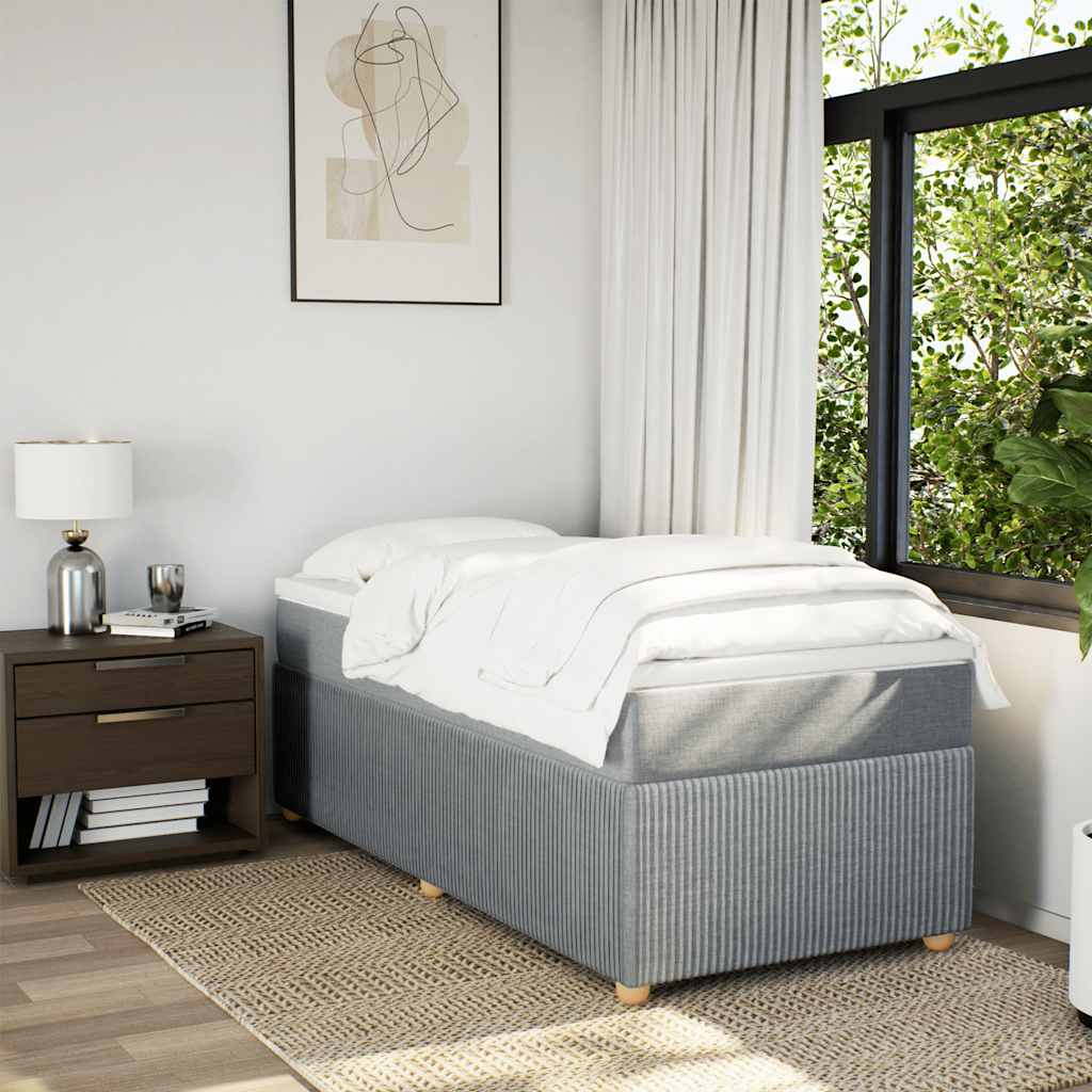 Sommier à lattes de lit et matelas Gris clair 90x190 cm Tissu - XIOS