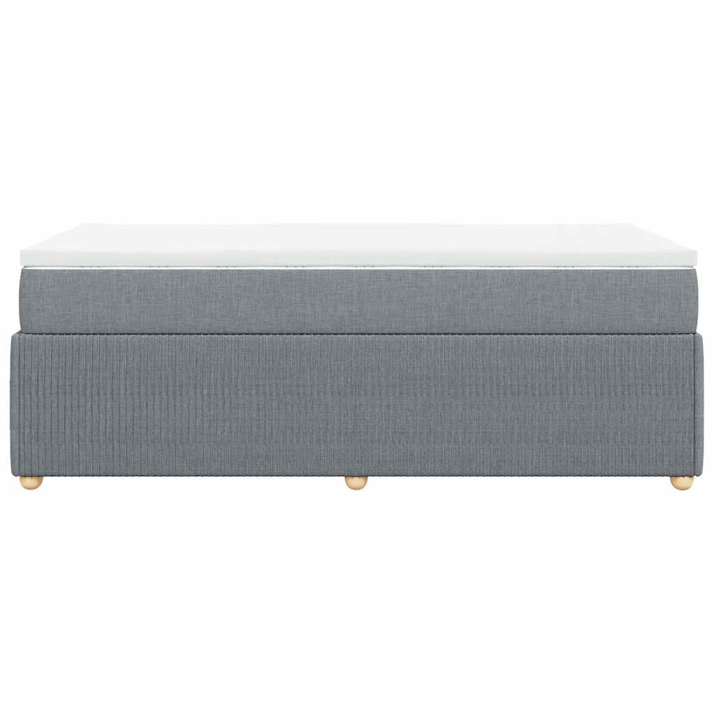 Sommier à lattes de lit et matelas Gris clair 90x190 cm Tissu - XIOS