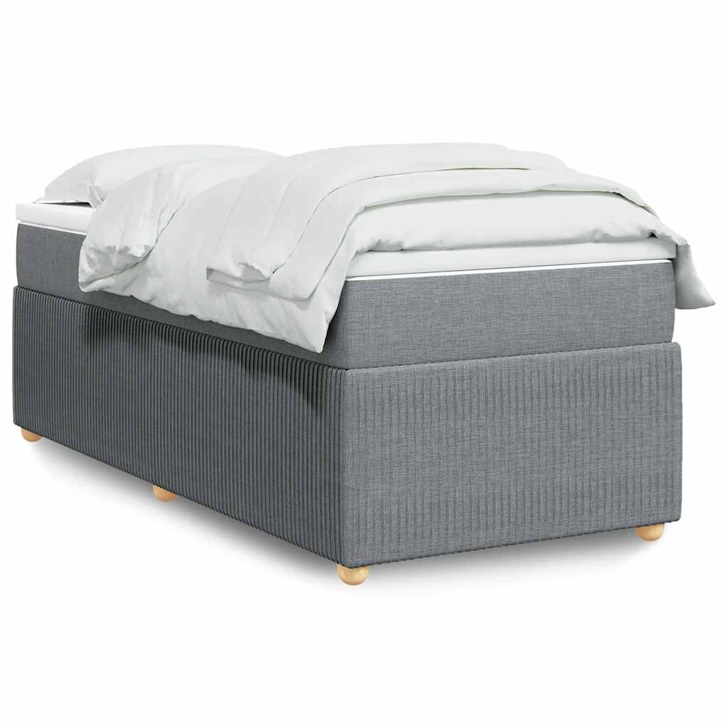 Sommier à lattes de lit et matelas Gris clair 90x190 cm Tissu - XIOS