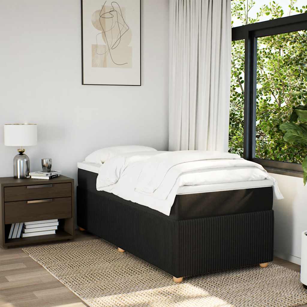 Sommier à lattes de lit avec matelas Noir 90x190 cm Tissu - XIOS