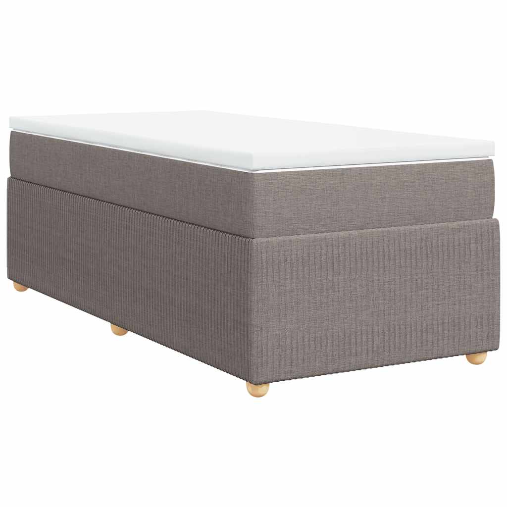 Sommier à lattes de lit avec matelas Taupe 90x190 cm Tissu - XIOS