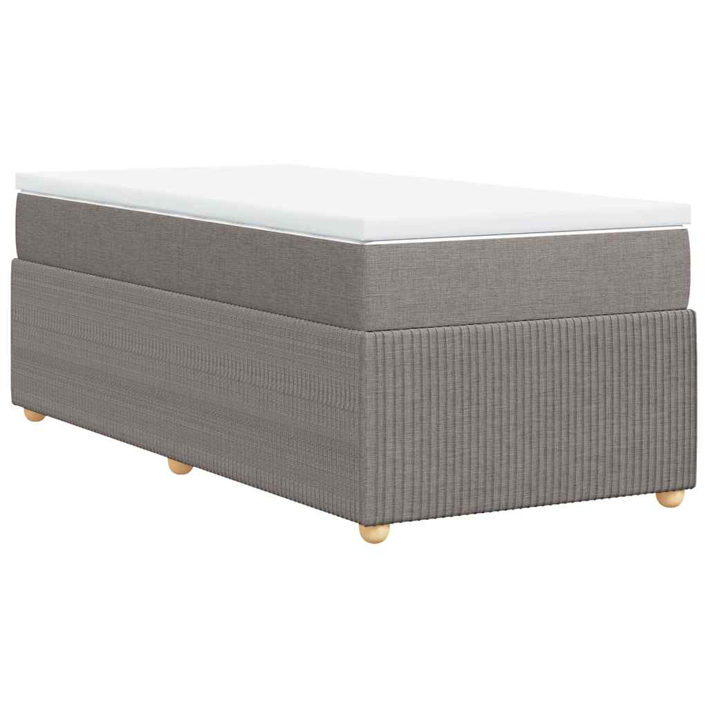 Sommier à lattes de lit avec matelas Taupe 90x190 cm Tissu - XIOS
