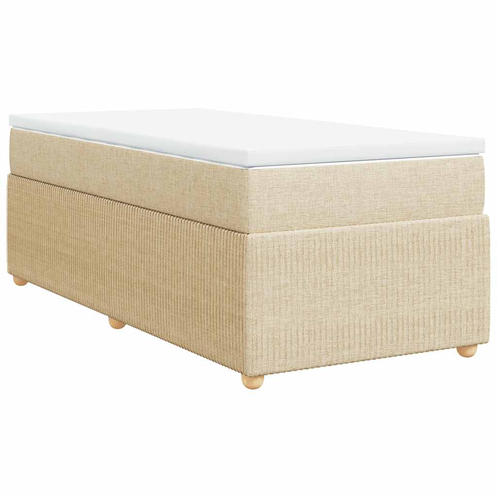 Sommier à lattes de lit et matelas Crème 90x190 cm Tissu - XIOS