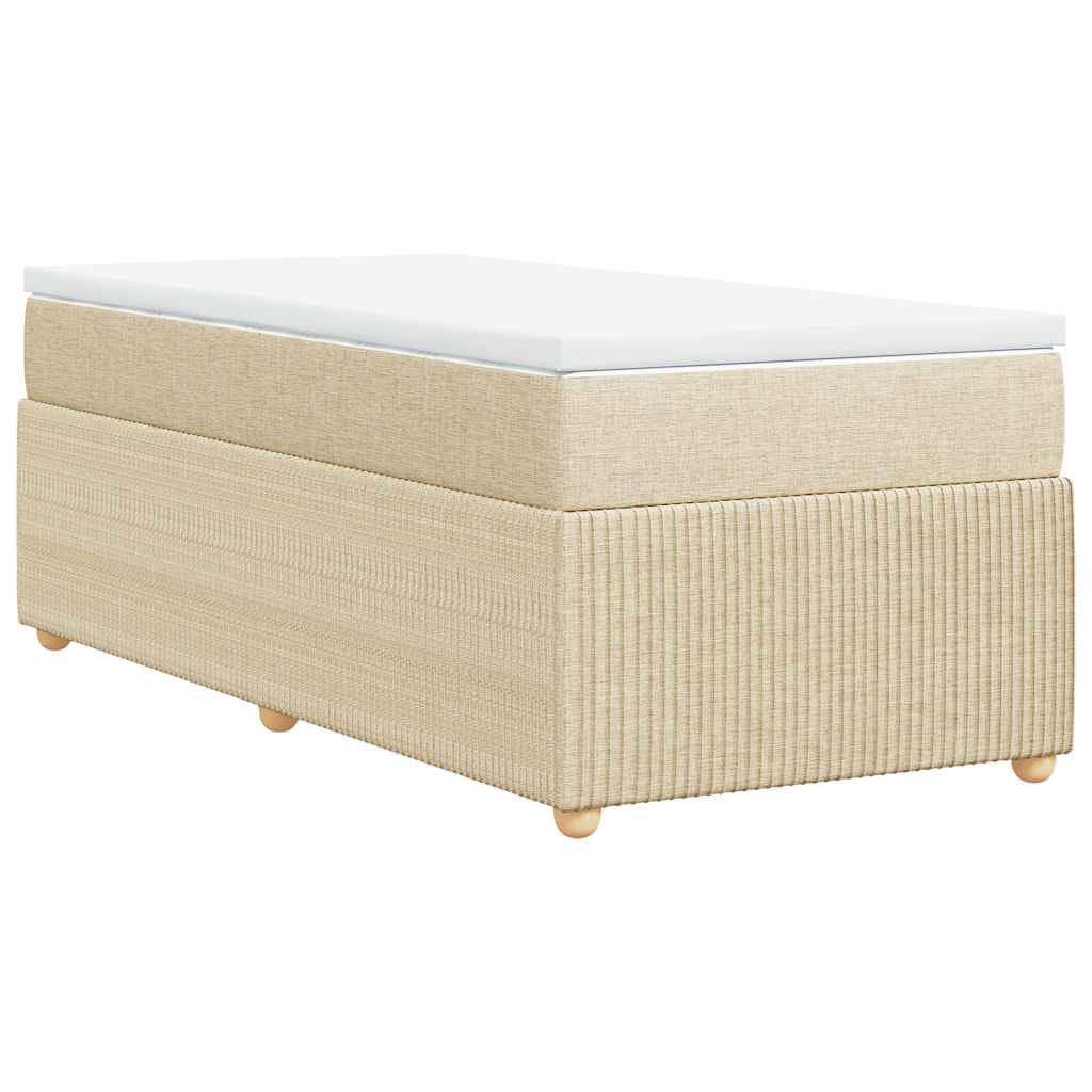 Sommier à lattes de lit et matelas Crème 90x190 cm Tissu - XIOS