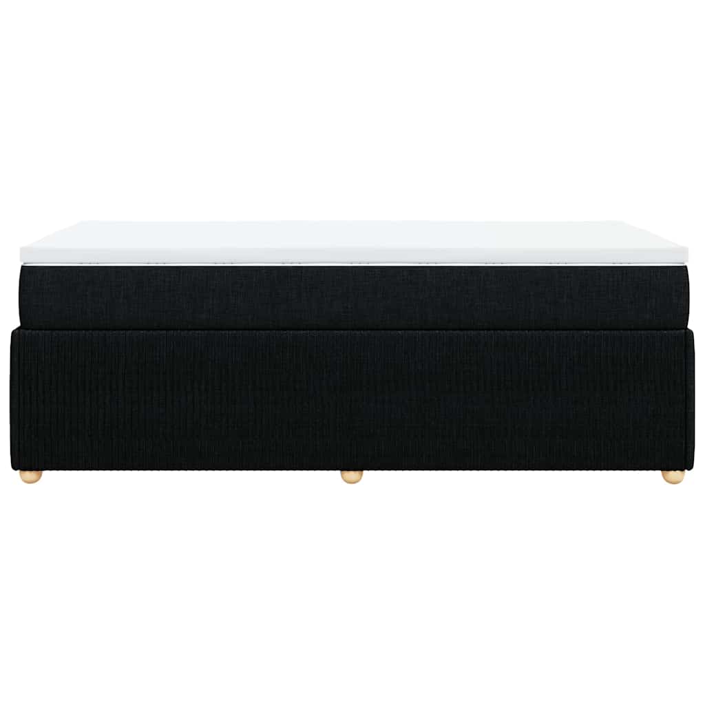 Sommier à lattes de lit avec matelas Noir 90x200 cm Tissu