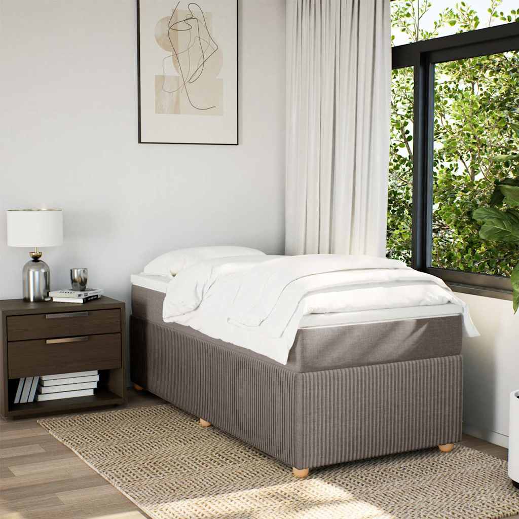 Sommier à lattes de lit avec matelas Taupe 90x200 cm Tissu - XIOS