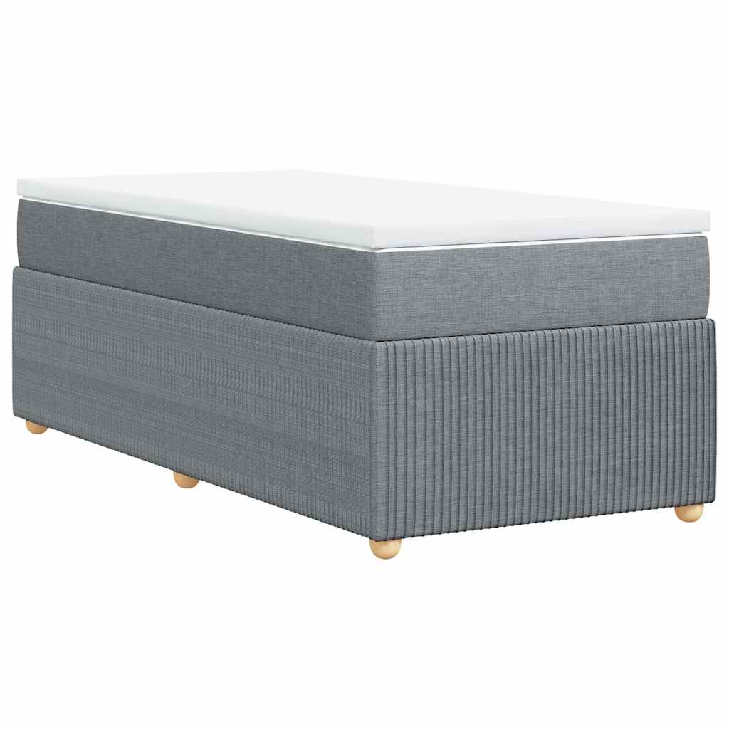 Sommier à lattes de lit avec matelas Gris clair 100x200cm Tissu - XIOS