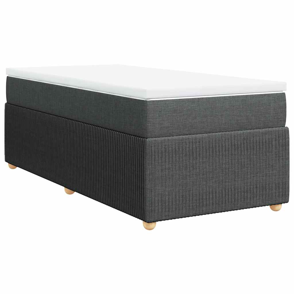 Sommier à lattes de lit avec matelas Gris foncé 100x200cm Tissu - XIOS
