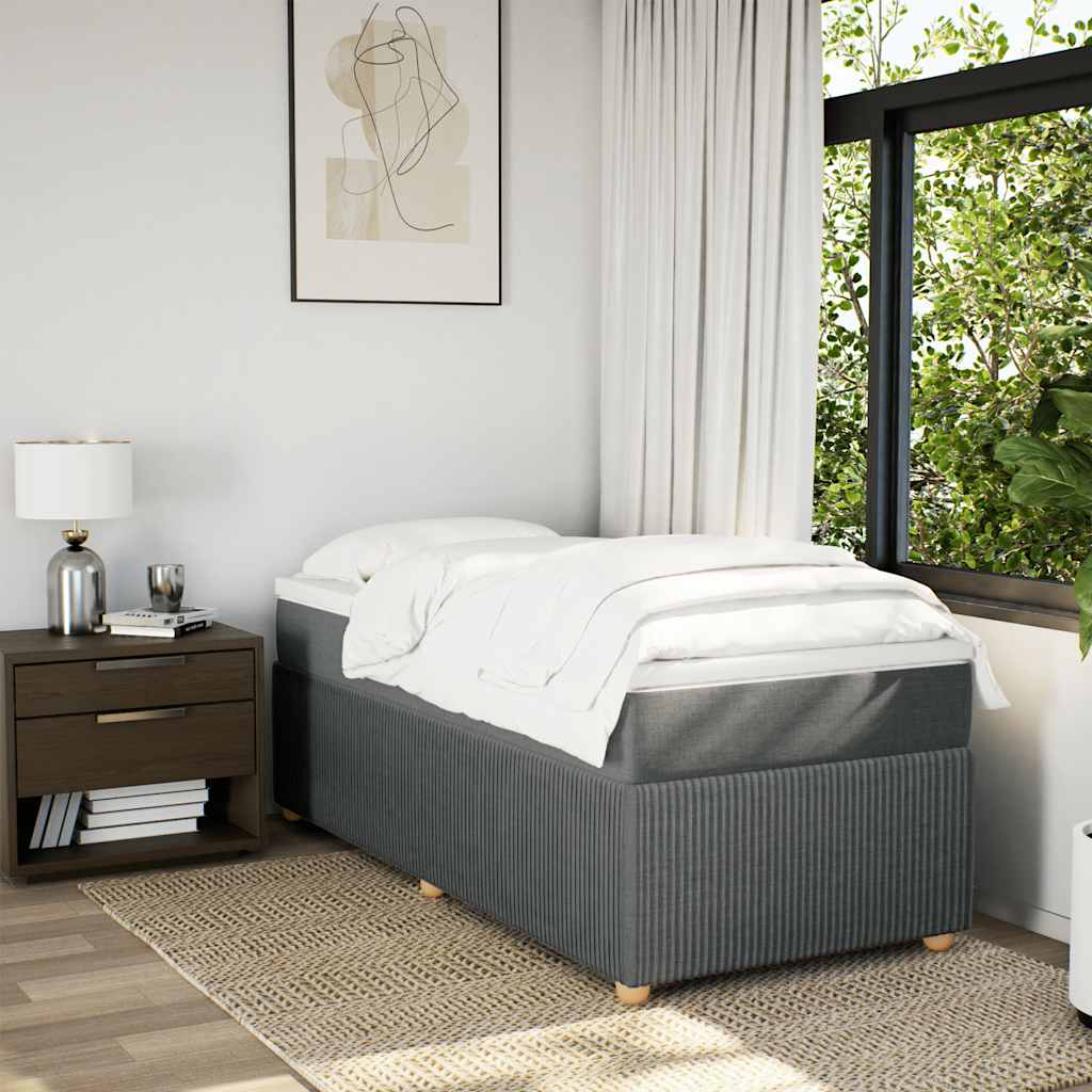 Sommier à lattes de lit avec matelas Gris foncé 100x200cm Tissu - XIOS