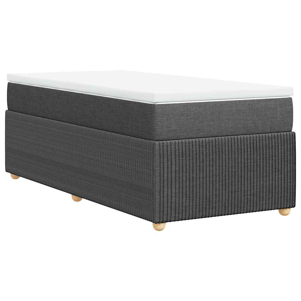 Sommier à lattes de lit avec matelas Gris foncé 100x200cm Tissu - XIOS