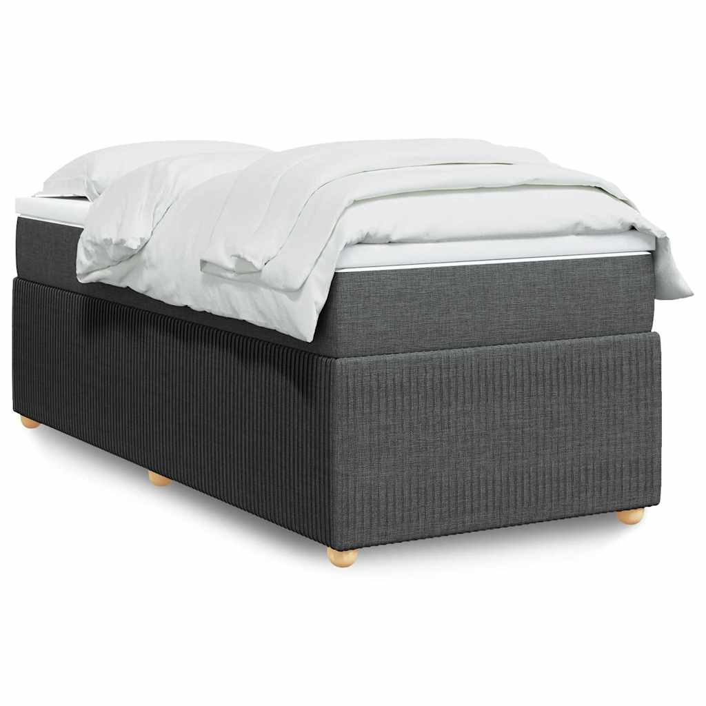 Sommier à lattes de lit avec matelas Gris foncé 100x200cm Tissu - XIOS