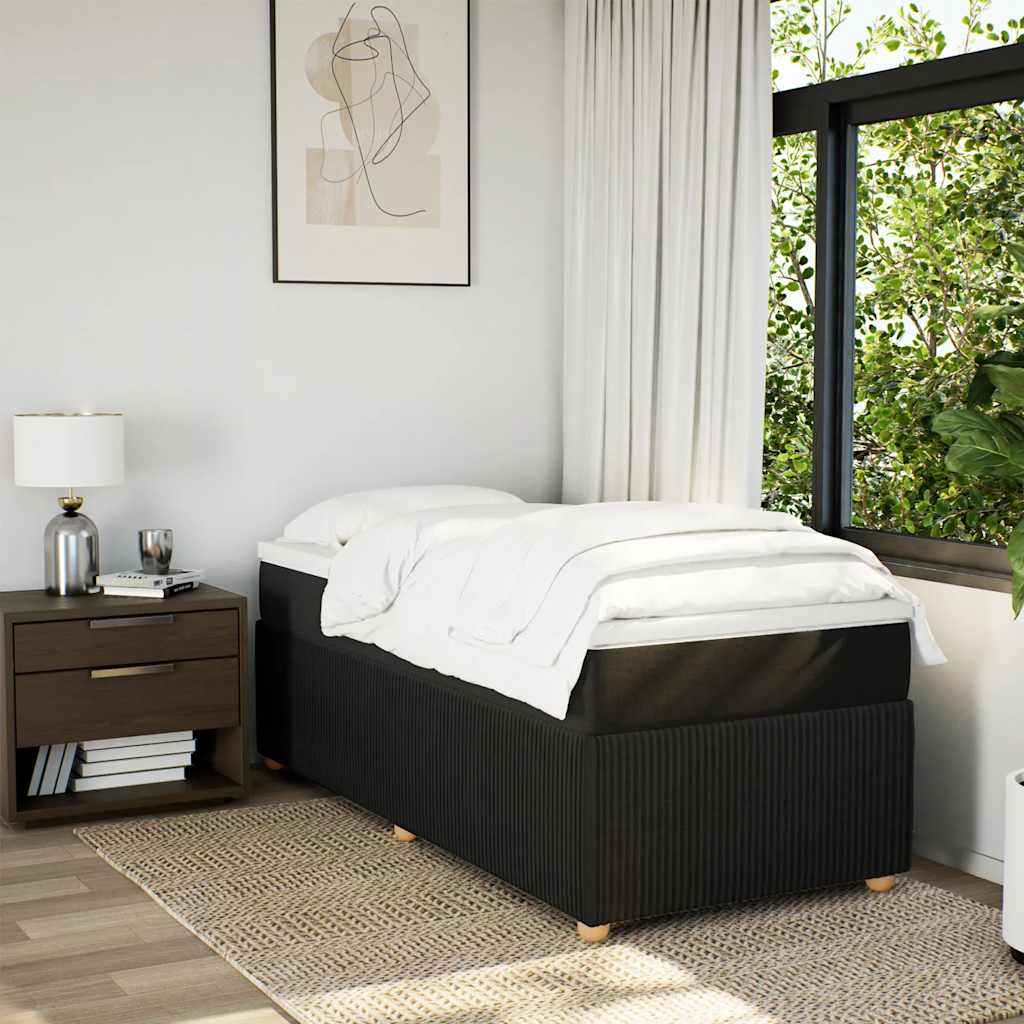 Sommier à lattes de lit avec matelas Noir 100x200 cm Tissu - XIOS
