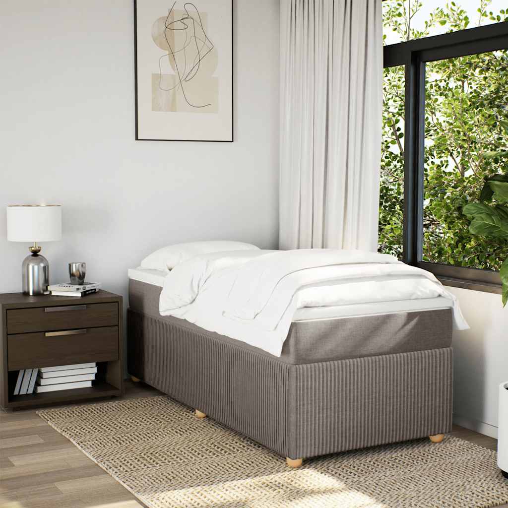 Sommier à lattes de lit avec matelas Taupe 100x200 cm Tissu - XIOS