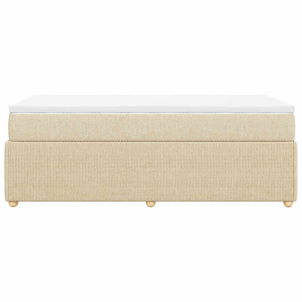 Sommier à lattes de lit avec matelas Crème 100x200 cm Tissu - XIOS