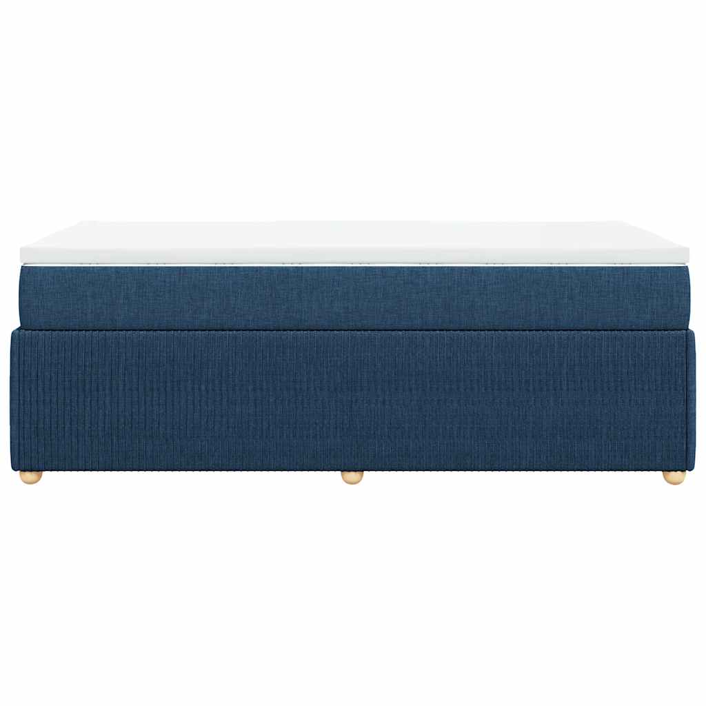Sommier à lattes de lit avec matelas Bleu 100x200 cm Tissu - XIOS