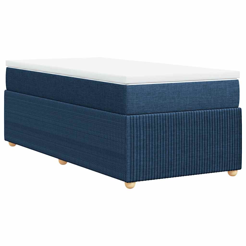 Sommier à lattes de lit avec matelas Bleu 100x200 cm Tissu - XIOS