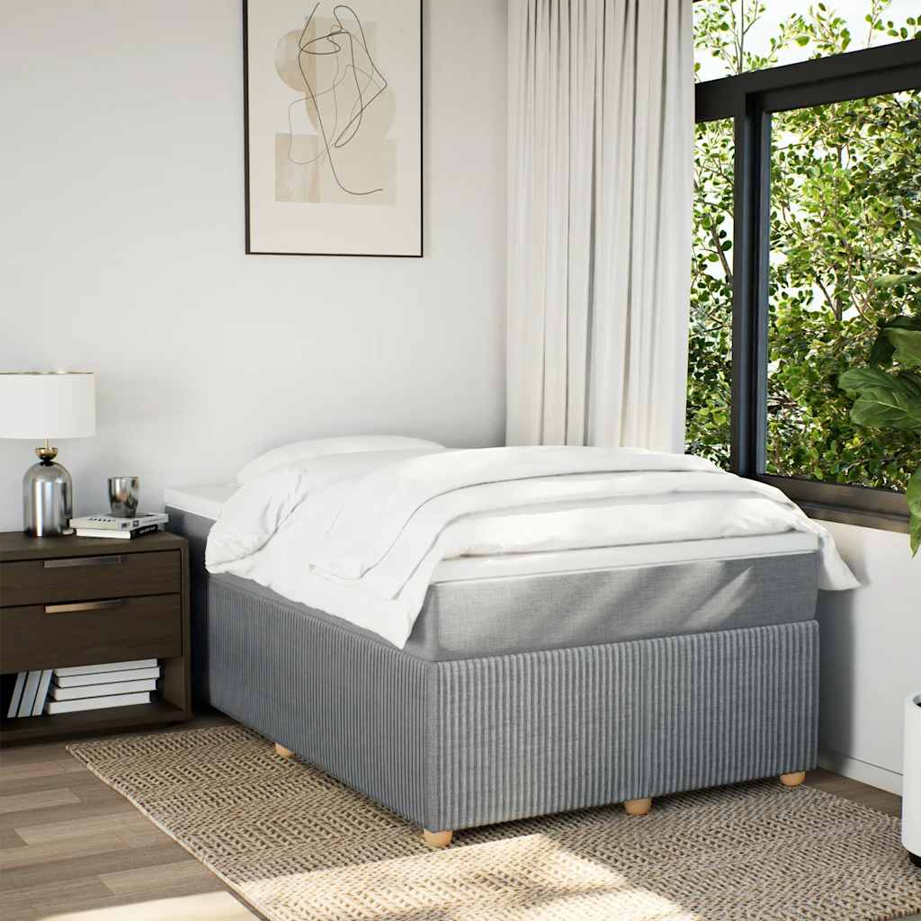 Sommier à lattes de lit et matelas gris clair 120x190 cm tissu - XIOS