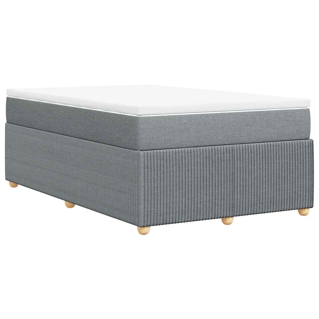 Sommier à lattes de lit et matelas gris clair 120x190 cm tissu - XIOS
