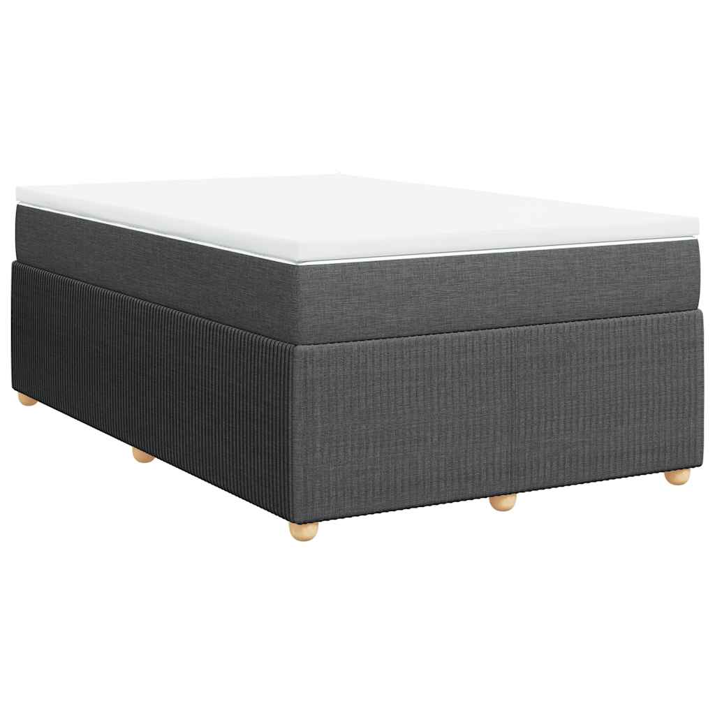 Sommier à lattes de lit avec matelas gris foncé 120x190cm tissu - XIOS