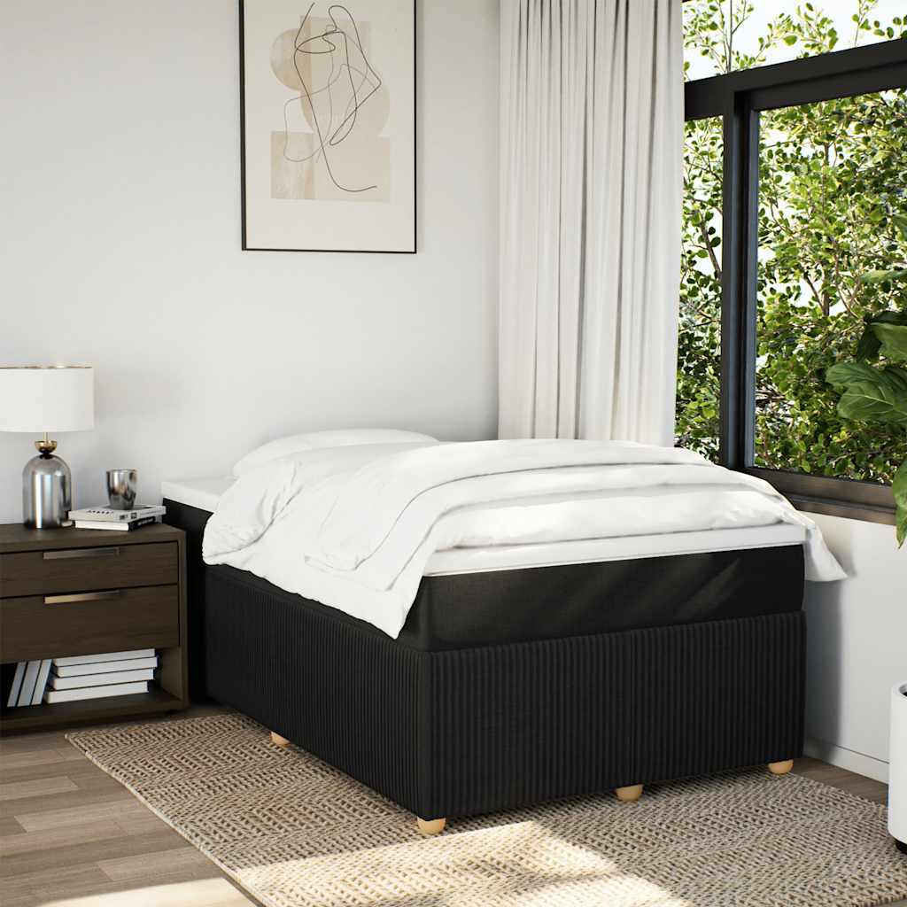 Sommier à lattes de lit avec matelas noir 120x190 cm tissu - XIOS