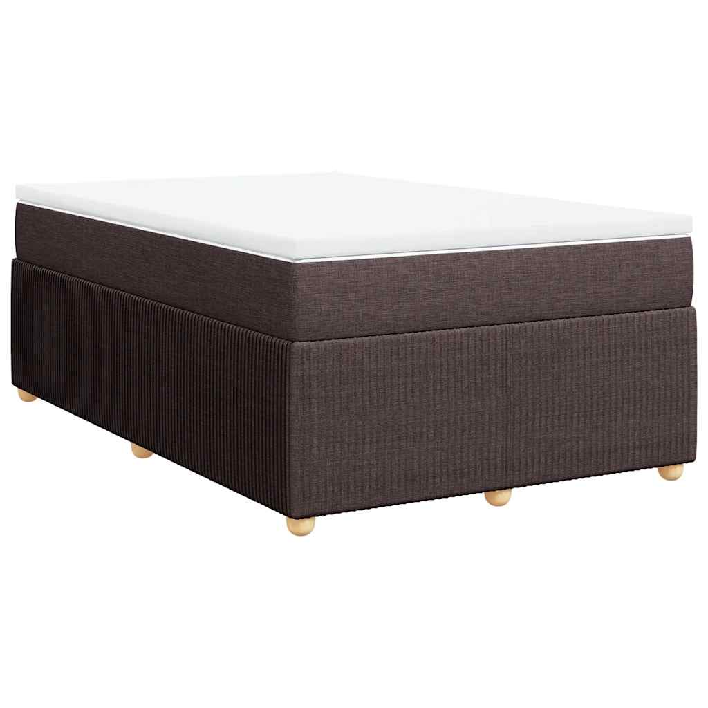 Sommier à lattes de lit et matelas marron foncé 120x190cm tissu - XIOS