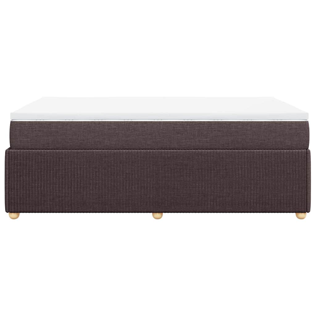 Sommier à lattes de lit et matelas marron foncé 120x190cm tissu - XIOS